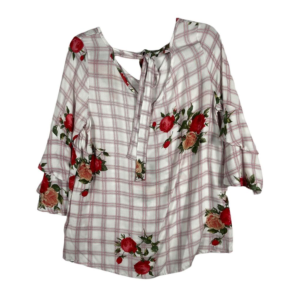 White Birch Floral Top Size Large - Picture 2 of 9